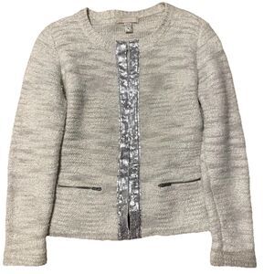 Banana Republic Merino Wool Sequin Trim Pockets Cardigan Jacket L